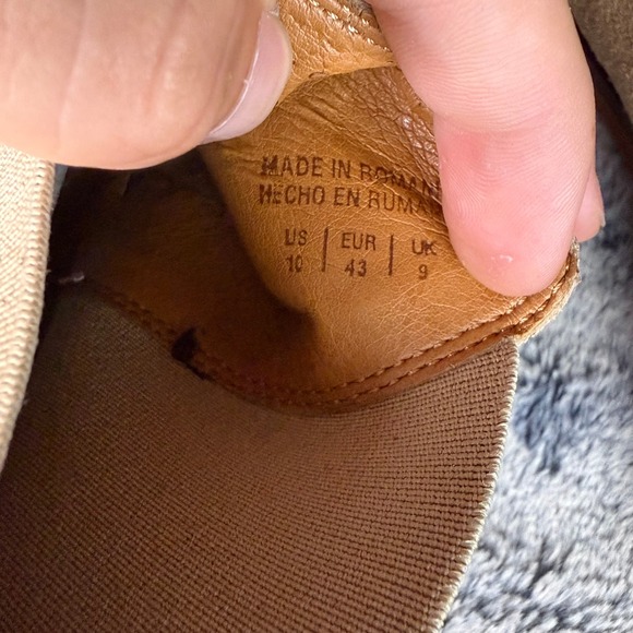 Aldo Chelsea Boots Men 10 Tan Suede Elastic Goring Pull On Stacked Heel Romanian main image 5